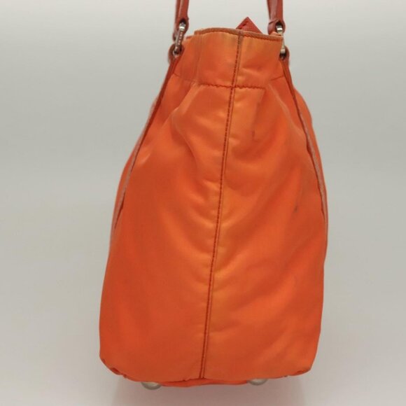 PRADA Tote Bag Nylon Orange Silver Auth - Picture 5 of 15